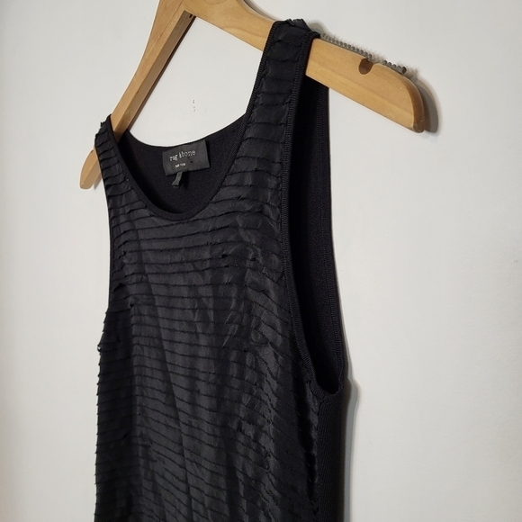 Rag & Bone Silk Ruffle Black Dress Size XS - Picture 3 of 9